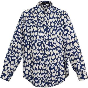 Blouse - Blauw - Panter Print - Dames - Herfst/Winter