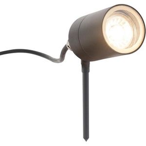 QAZQA solo - Moderne Priklamp | Prikspot - 1 lichts - L 90 mm - Donkergrijs - Buitenverlichting