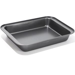 Grote en Diepe Bakplaat 34 x 24 x 6 cm | Antiaanbak Roestvrij Staal | Ideaal voor Pizza, Cake en Vlees