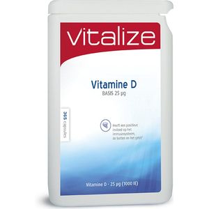Vitalize Vitamine D Basis 25µg 365 capsules - Voor het behoud van sterke botten en tanden - Ondersteunt het immuunsysteem