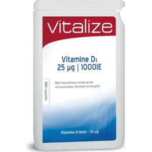 Vitalize Vitamine D Basis 25µg 365 capsules - Voor het behoud van sterke botten en tanden - Ondersteunt het immuunsysteem