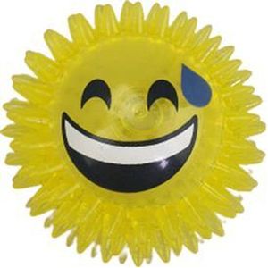 Stuiterbal met smiley gezichtje - Geel - geeft licht