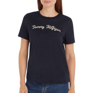 Tommy Hilfiger Regular Script Logo Crew Shirt Dames - Maat M