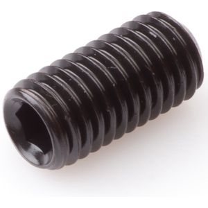 Stelschroef M5x8- zak á 10 stuks - zwart - binnenzeskant - inbus