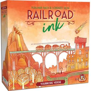 White Goblin Games Railroad Ink - Vuurrode versie: Competitief puzzelspel voor de hele familie met 2 uitbreidingen!