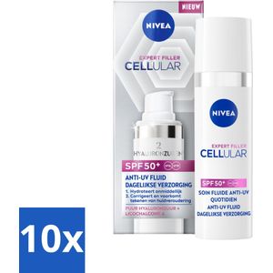 Nivea - Cellular - Expert Filler SPF50+ Serum - Met Hyaluronzuur en SPF - 30 ml - Bulkverpakking - 10 stuks