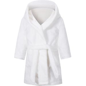 Badjassen voor meisjes - Warme effen winterbadjassen - Vlamvertragende stof - Flanellen badjassen voor kinderen - Dubbelzijdige fleece badjassen met capuchon en zakken - Badjassen met capuchon voor jongens - Pyjamacadeaus - Huiskleding - 90#