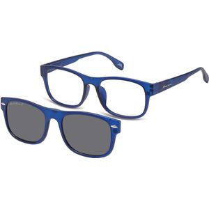 Montana Eyewear MRC1B leesbril met clip-on zonnebril +3.50 - Rechthoekig - Blauw