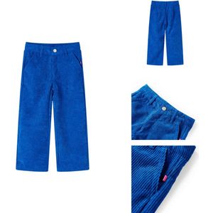 vidaXL Kinderbroek - Kinderbroeken - Broek - Ribfluwelen Broek Met Wijde Pijpen - Kinderbroek 104 ribfluweel kobaltblauw