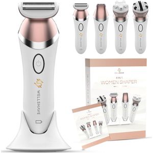 Wellshave 4 in 1 Ladyshave voor Vrouwen - Trimmer voor Vrouwen & Dames - Bikinitrimmer Dames - Scheerapparaat Vrouw