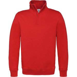 Sweatshirt 1/4 zip rits 'ID.004' B&C collectie Rood maat 3XL