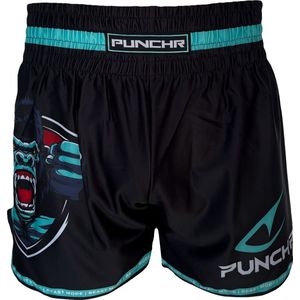 PunchR™ Beast Mode Muay Thai Fight Short Zwart Groen - XXS