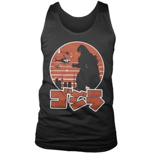 Godzilla Japanese Logo Tank Top T-Shirt Black-S