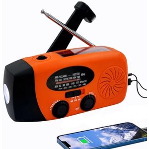 Energierijke Draagbare Solar Radio met Crank en Zaklamp voor Buiten en noodgevallen