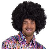 Super afro pruik zwart