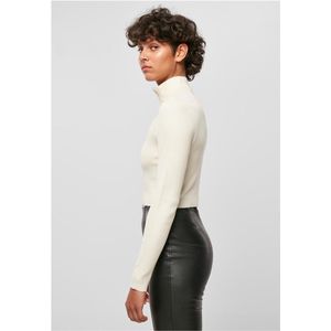 Urban Classics - Cropped Rib Knit Zip Cardigan - Effen - Wit - Materiaalmix