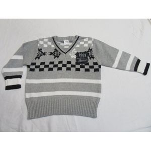 Trui - Meisje - Grijst - Met kap - Paard - 6 jaar 116