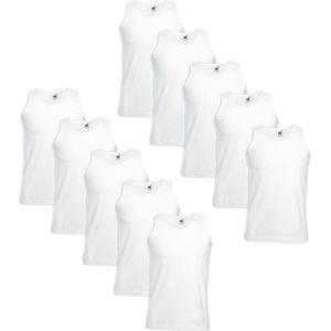 10 Fruit of the Loom Value Weight Tanktop katoen wit M