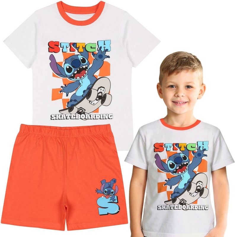 DISNEY Stitch KATOENEN TWEEDELIGE zomerpyjama voor jongens met korte mouwen 100% KATOEN