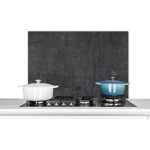 Spatscherm keuken 80x55 cm - Kookplaat achterwand Beton - Zwart - Grijs - Rustiek - Industrieel - Muurbeschermer - Spatwand fornuis - Hoogwaardig aluminium