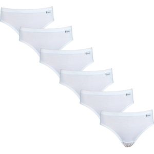 6-pack dames slip TOUCH ( Highleg mini ) Wit -maat S