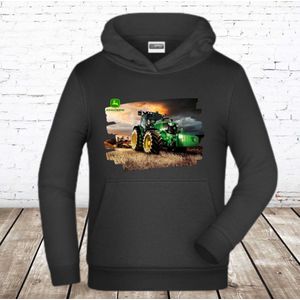 Zwarte hoodie met trekker -James & Nicholson-158/164-Hoodie jongens