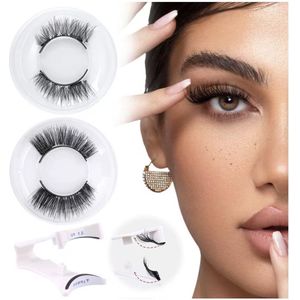 2 Paar magnetische wimpers set - geen lijm nodig magnetische wimpers -magnetische wimpers met applicator, natuurlijke look - waterdichte magnetische wimpers（B008+KS02）