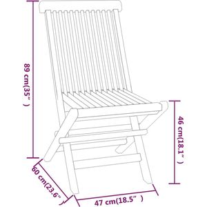 vidaXL - 3-delige - Tuinset - massief - teakhout