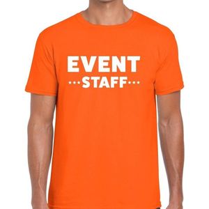 Event staff tekst t-shirt oranje heren - evenementen crew / personeel shirt M