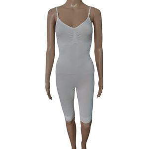 Dames - Corrigerende Body - Met Pijpjes - Open kruis - Thigh Slimmer - Naadloos - Kleur wit - Maat 36 t/m 40
