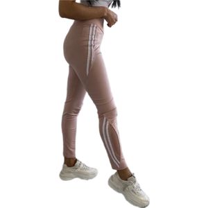 Sportlegging - Dames - Highwaist - Maat S-M 36-38 - Yoga legging - Rose - doorzichtig stukje benen.
