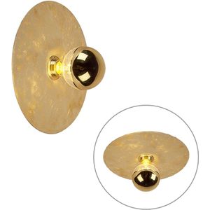 QAZQA disque - Moderne Plafondlamp voor binnen - 1 lichts - Ø 300 mm - Goud/messing - Woonkamer | Slaapkamer | Keuken