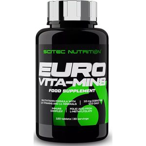 Scitec Nutrition® - Euro Vita-Mins (120 tabletten) - 30 doseringen - multivitamine - vitamine a, c, d, e en het volledige b-complex - co-enzym q10 - vitaminen