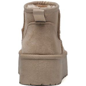 Smile Favorites® Dames Uggies - Pantoffels, Boots - Khaki - Suedine - Maat 37 -