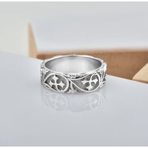 Barok blad ring 925 Zilver