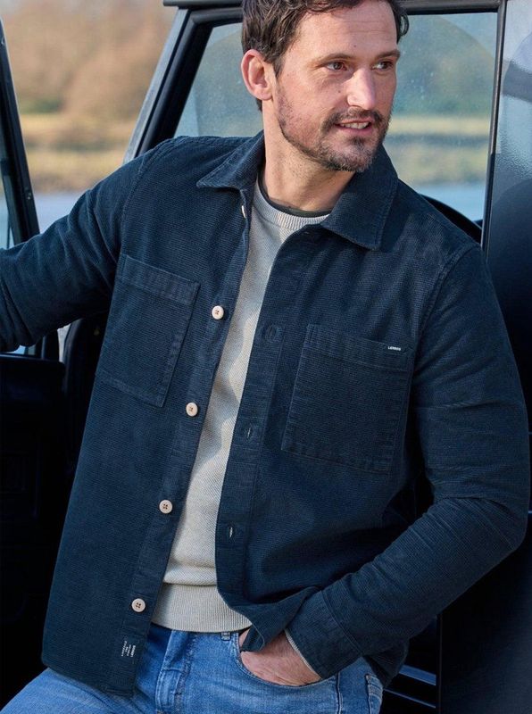 LERROS - Overhemd - Navy - Corduroy - Lange Mouw - Regular Fit