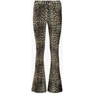 TwoDay dames flared broek bruin met panterprint - Maat S