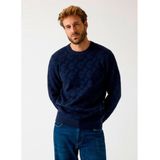 Guess Trui met logo in reliëf van marine jacquard