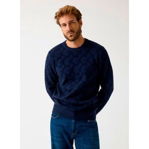 Guess Trui met logo in reliëf van marine jacquard