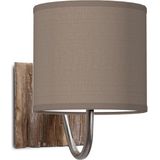 Home Sweet Home wandlamp Bling - wandlamp Drift inclusief lampenkap - lampenkap 16/16/15cm - geschikt voor E27 LED lamp - taupe