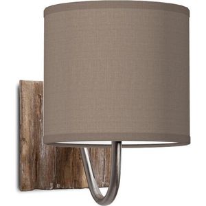 Home Sweet Home wandlamp Bling - wandlamp Drift inclusief lampenkap - lampenkap 16/16/15cm - geschikt voor E27 LED lamp - taupe