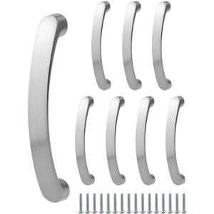 Boraboi ® Stijlvolle Set van 8 Keukengrepen met Geborstelde Afwerking voor Kasten en Lades