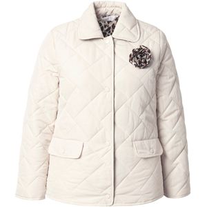 MIAMODA - Dames - Omkeerbare gewatteerde jas Classic Fit drukknopen lange mouwen - Zacht amber - Maat 42