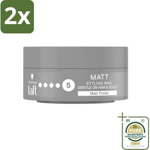 Taft - Matt 5 - Styling Wax - Matterende finish - 75 ml - Voordeelverpakking - 2 stuks - Taft - Stylingproduct
