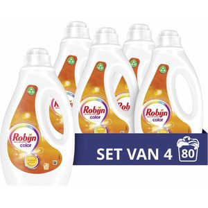 4x Robijn Vloeibaar Wasmiddel Color 20 Wasbeurten 1 liter