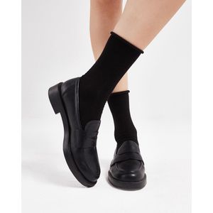 Nova - Dames sokken - 6 Paar - Rolltop - Organic Cotton Certified - Organische Katoen - Zwart - Maat 35-38 - Cadeau