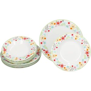 MamboCat 12-delig porseleinen servies VARIANT BLÜMCHEN voor 6 personen