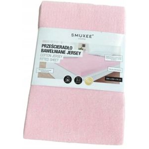 Smukee Jersey Hoeslaken Katoen Roze 200x200 cm