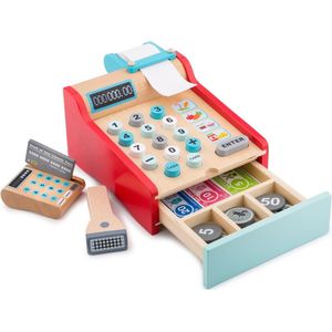 New Classic Toys Houten Speelgoedkassa Inclusief Accessoires - Rood