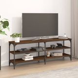 The Living Store Industrieel TV-meubel - 140 x 30 x 50 cm - Bruineiken
